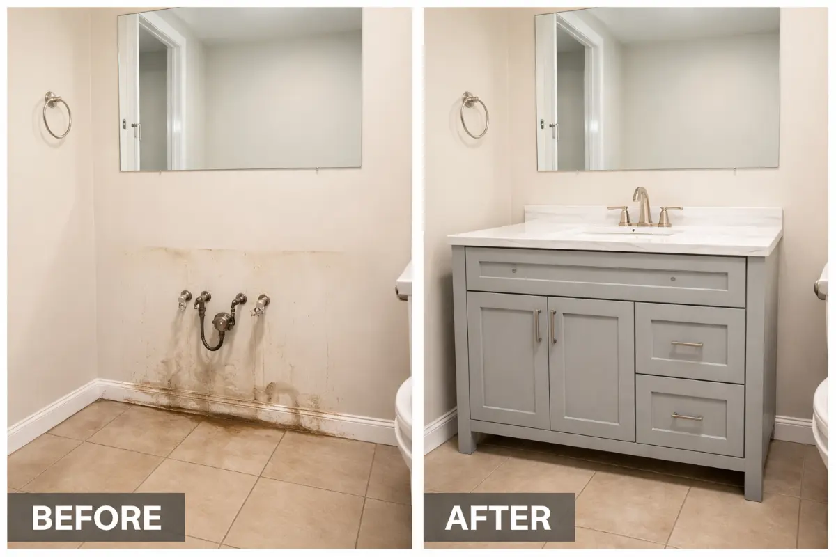 Luxury Master Bathroom Integrated Corian Vanity Top